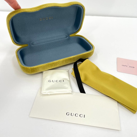 GUCCI Sunglasses Bamboo Detail Yellow Cat Eye GG0661S 002 56 20-140 NEW - Picture 3 of 12